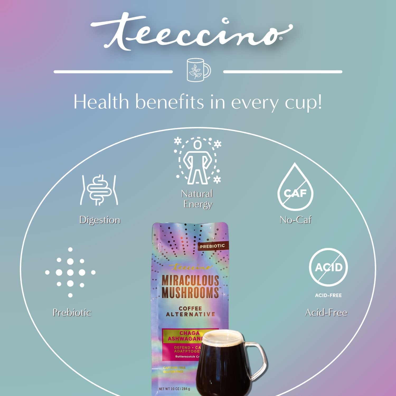 Chaga Ashwagandha Butterscotch Cream Mushroom Herbal Coffee