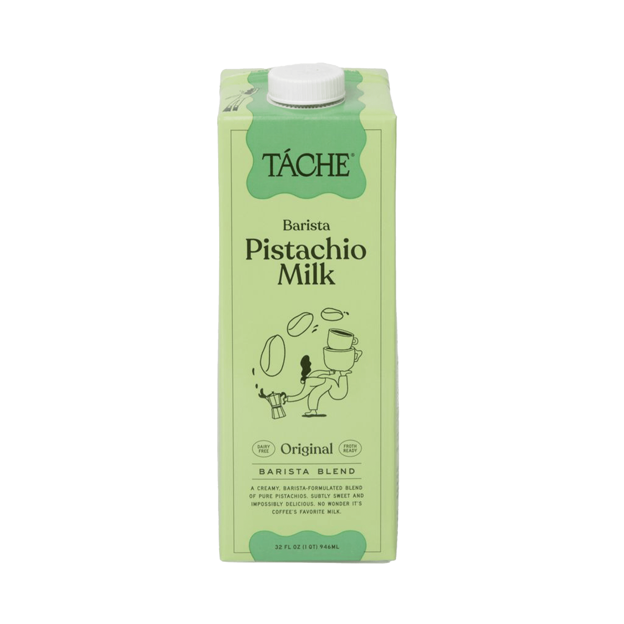Táche Barista Edition Pistachio Nut Milk - 4 cases of 6, 32oz cartons (24 total)