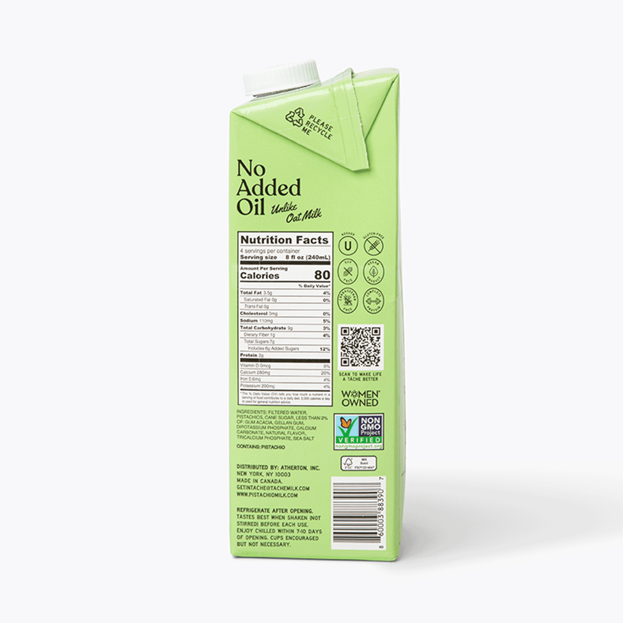 Táche Barista Edition Pistachio Nut Milk - 4 cases of 6, 32oz cartons (24 total)